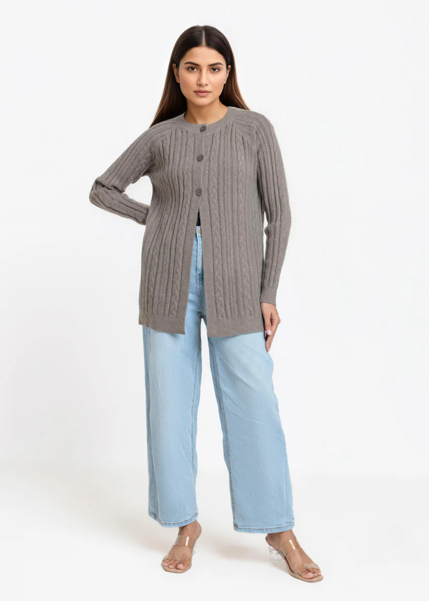 Shark-Round Neck Full Sleeves Cardigan Sweater (25Y-068-67) - Image 4