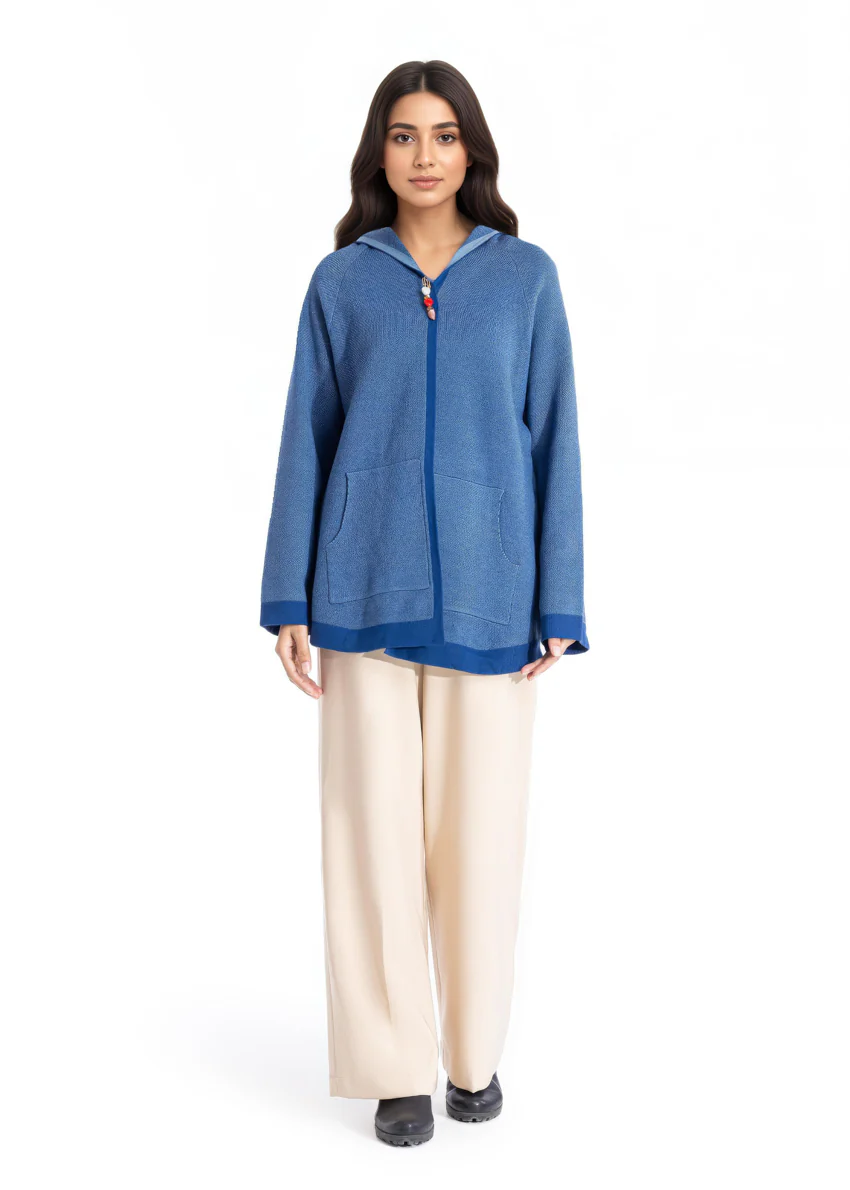 R-Blue-Hoodie Cardigan Full Sleeves Sweater (25Y-070-67)