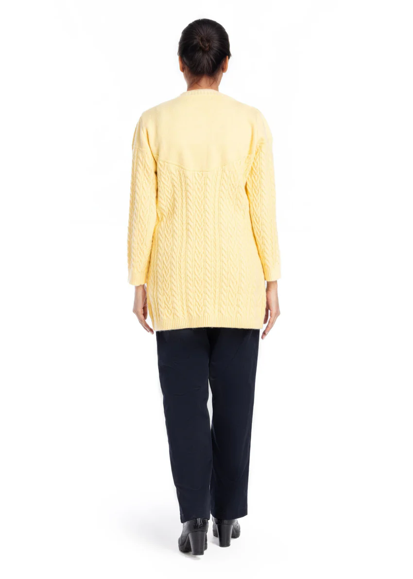 Lemon-Round Neck Full Sleeves Cardigan Sweater (25Y-077-67) - Image 2