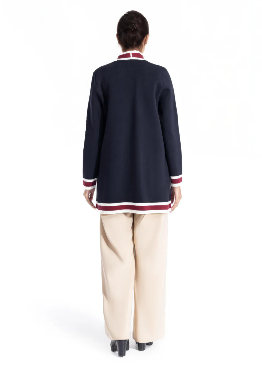 Black-V Neck Cardigan Full Sleeves Sweater (25Y-079-67) - Image 4