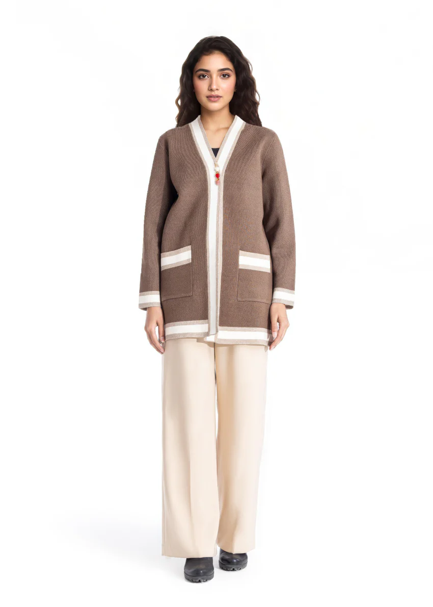 Sand-V Neck Cardigan Full Sleeves Sweater (25Y-079-67) - Image 5