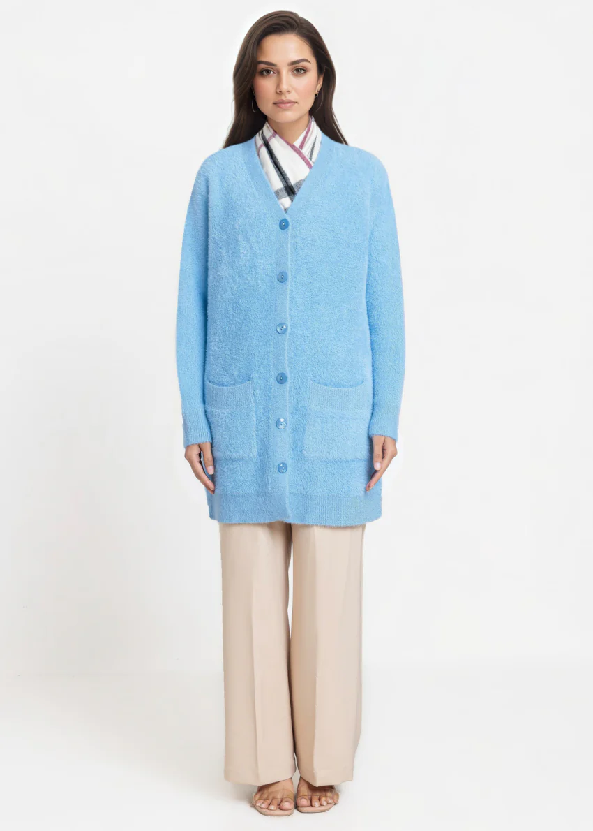 Sky-Blue-V-Cardigan Full Sleeves Sweater (25Y-080-67) - Image 3