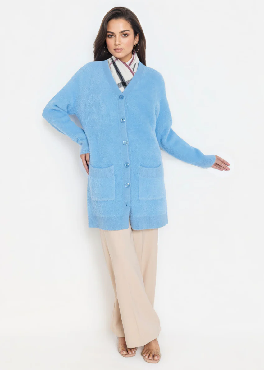 Sky-Blue-V-Cardigan Full Sleeves Sweater (25Y-080-67) - Image 4