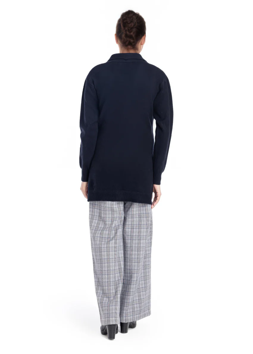 Black-Shawl Collar Full Sleeves Cardigan Sweater (25Y-082-67) - Image 2