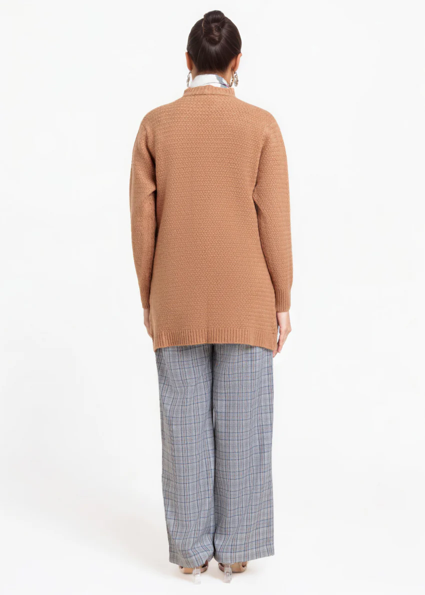 Copper-Round Neck Full Sleeves Cardigan Sweater (25Y-083-67) - Image 2