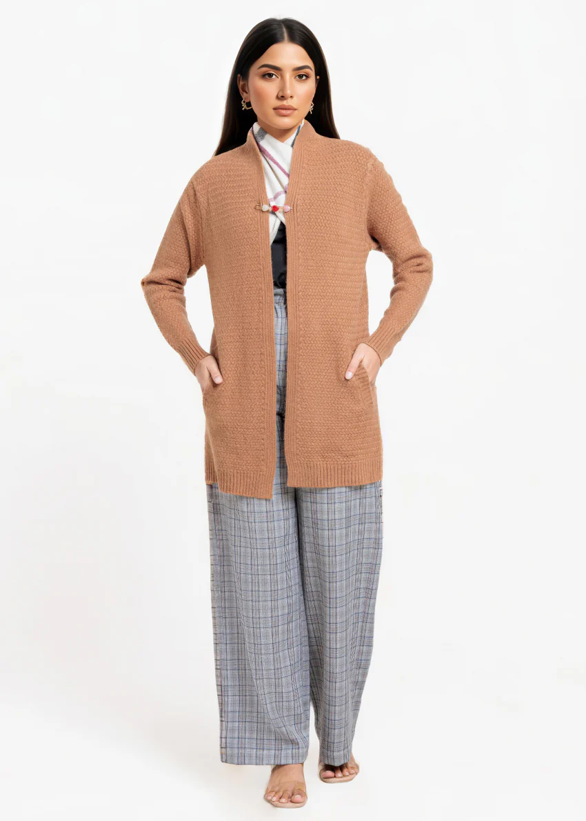 Copper-Round Neck Full Sleeves Cardigan Sweater (25Y-083-67) - Image 3