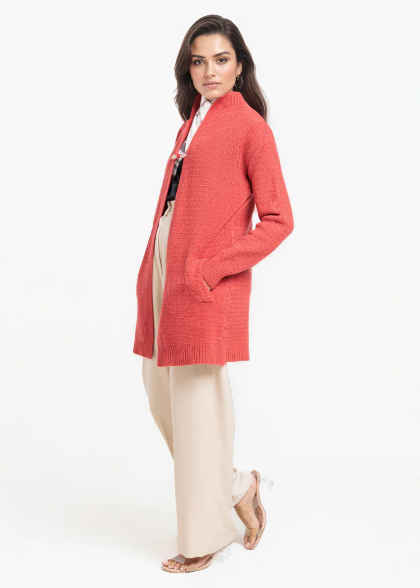 D-Rust-Round Neck Full Sleeves Cardigan Sweater (25Y-083-67) - Image 3