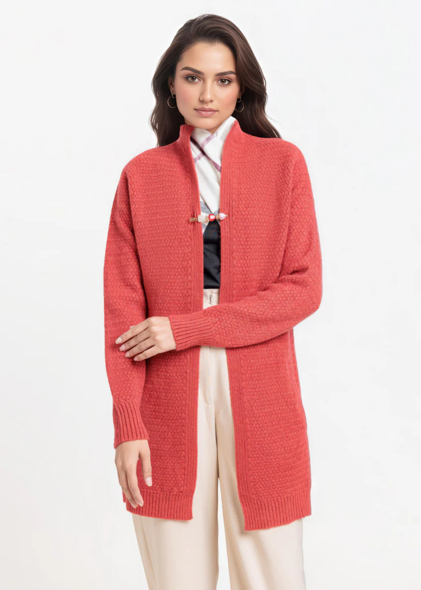 D-Rust-Round Neck Full Sleeves Cardigan Sweater (25Y-083-67) - Image 4