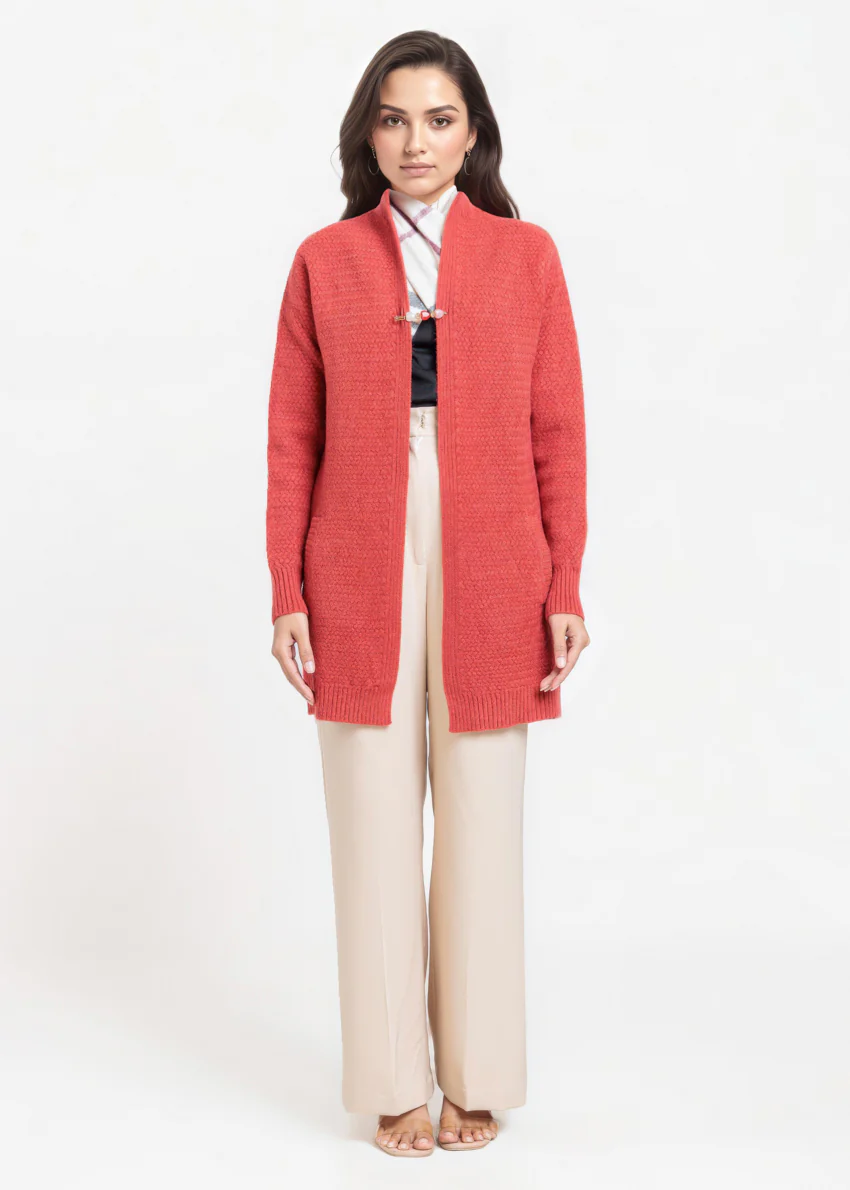D-Rust-Round Neck Full Sleeves Cardigan Sweater (25Y-083-67) - Image 5