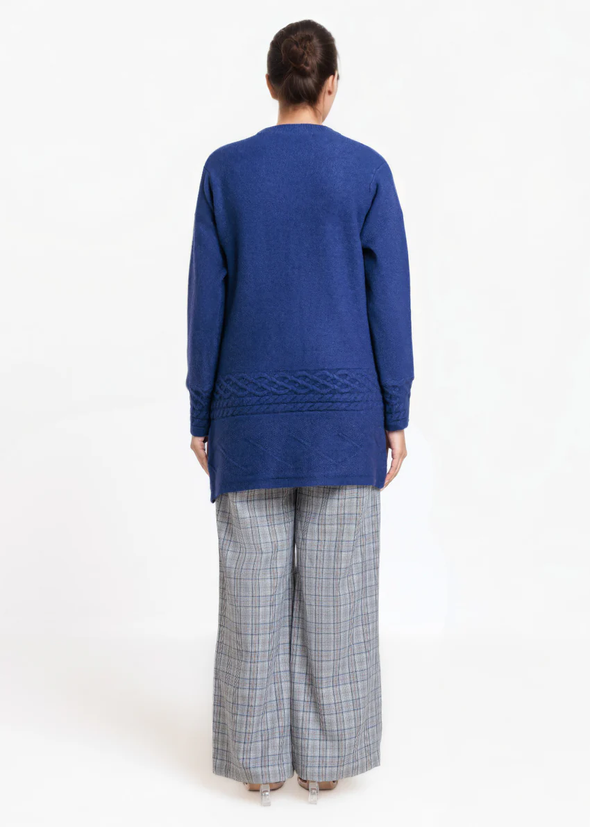 Navy-Round Neck Full Sleeves Cardigan Sweater (25Y-085-67) - Image 2
