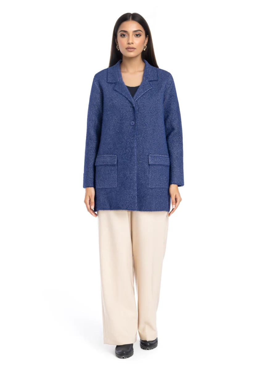 Navy-Notched Collar Full Sleeves Cardigan Sweater (25Y-087-67) - Image 2