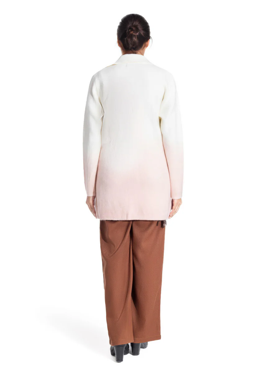 White-Notched Collar Full Sleeves Cardigan Sweater (25Y-089-67) - Image 2