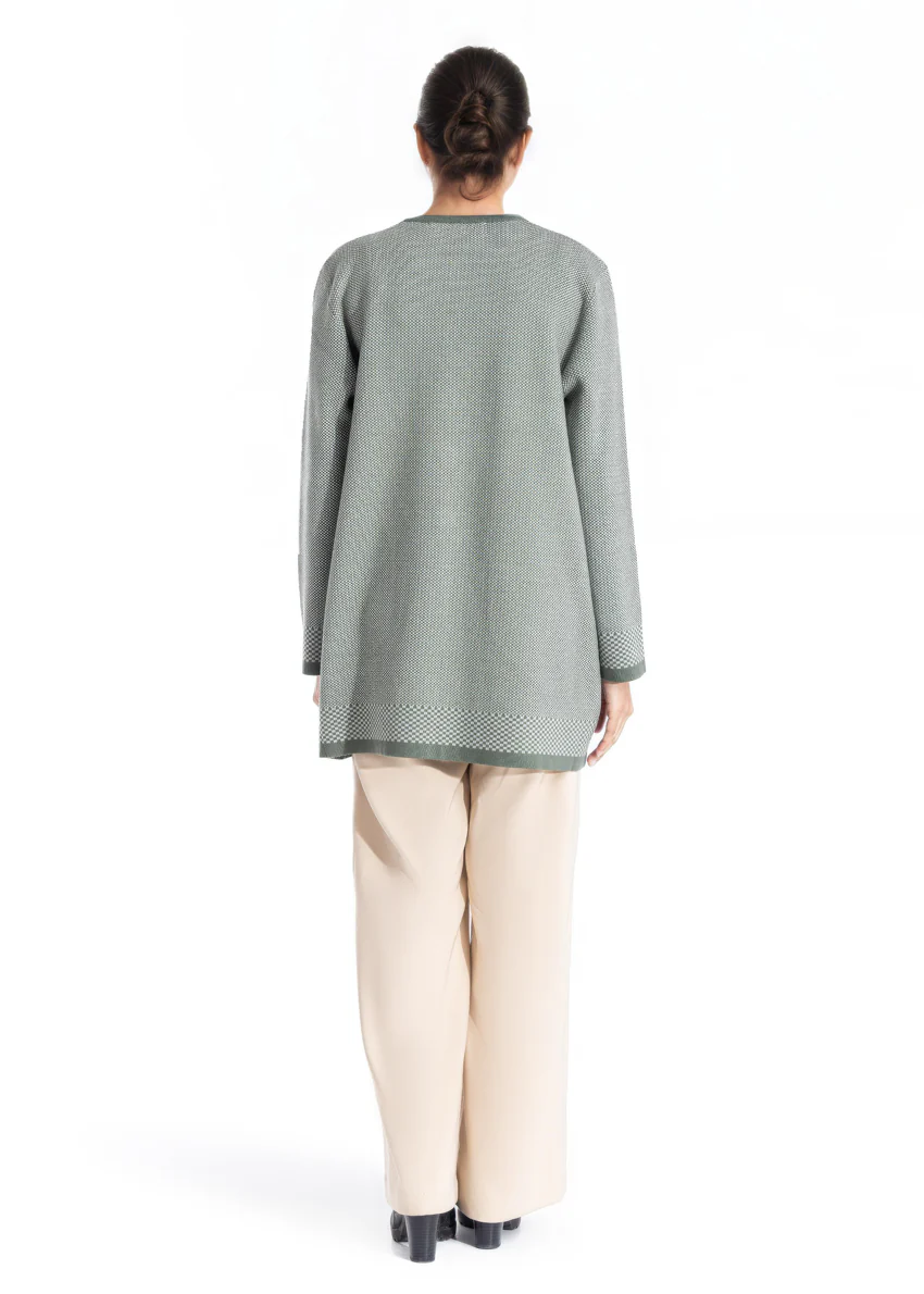 Olive-Round Neck Full Sleeves Cardigan Sweater (25Y-091-67) - Image 2