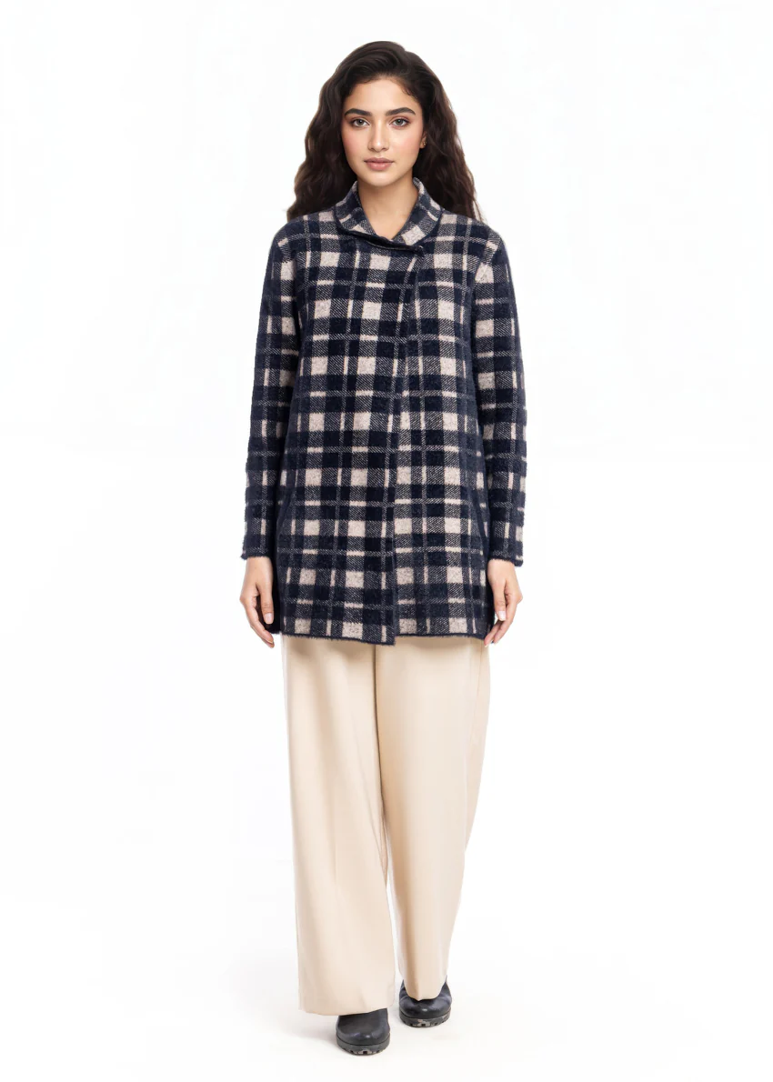 Black-Shawl Collar Full Sleeves Cardigan Sweater (25Y-094-67)
