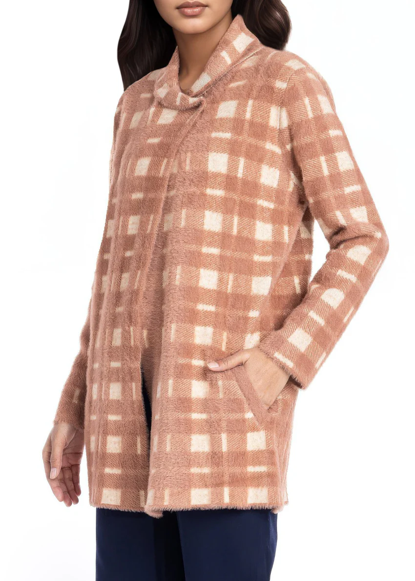 Coffee-Shawl Collar Full Sleeves Cardigan Sweater (25Y-094-67) - Image 3