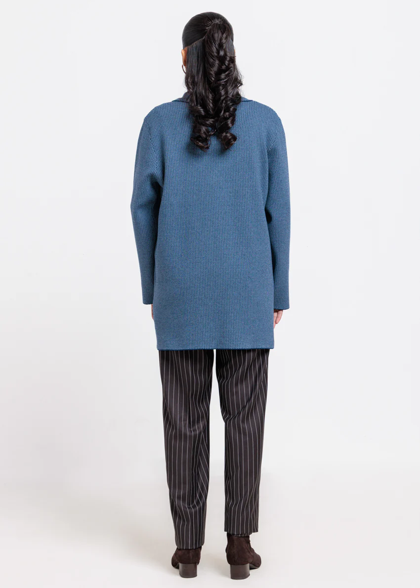 Blue-Notched Collar Full Sleeves Cardigan Sweater (25Y-106-67) - Image 2