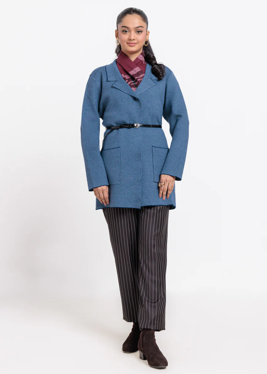 Blue-Notched Collar Full Sleeves Cardigan Sweater (25Y-106-67) - Image 5