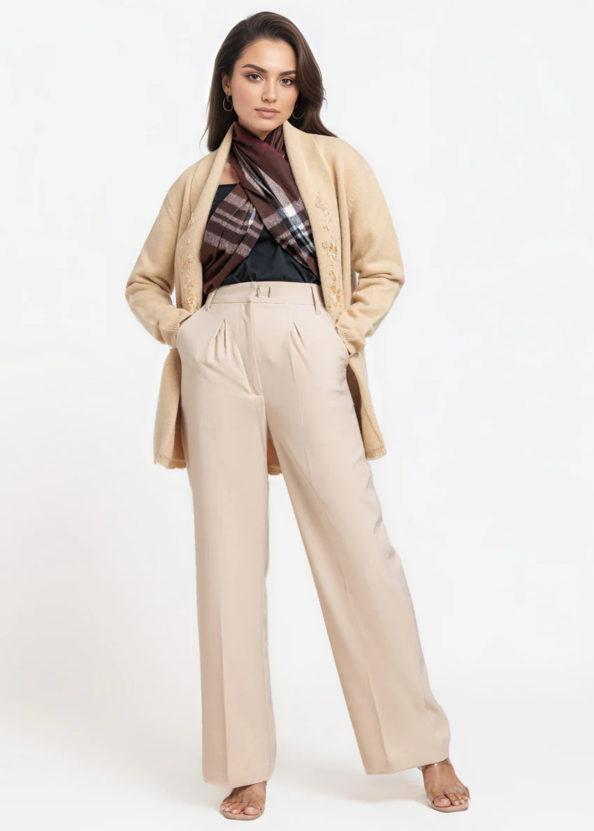 Beige-V-Cardigan Full Sleeves Sweater (25Y-108-67) - Image 5