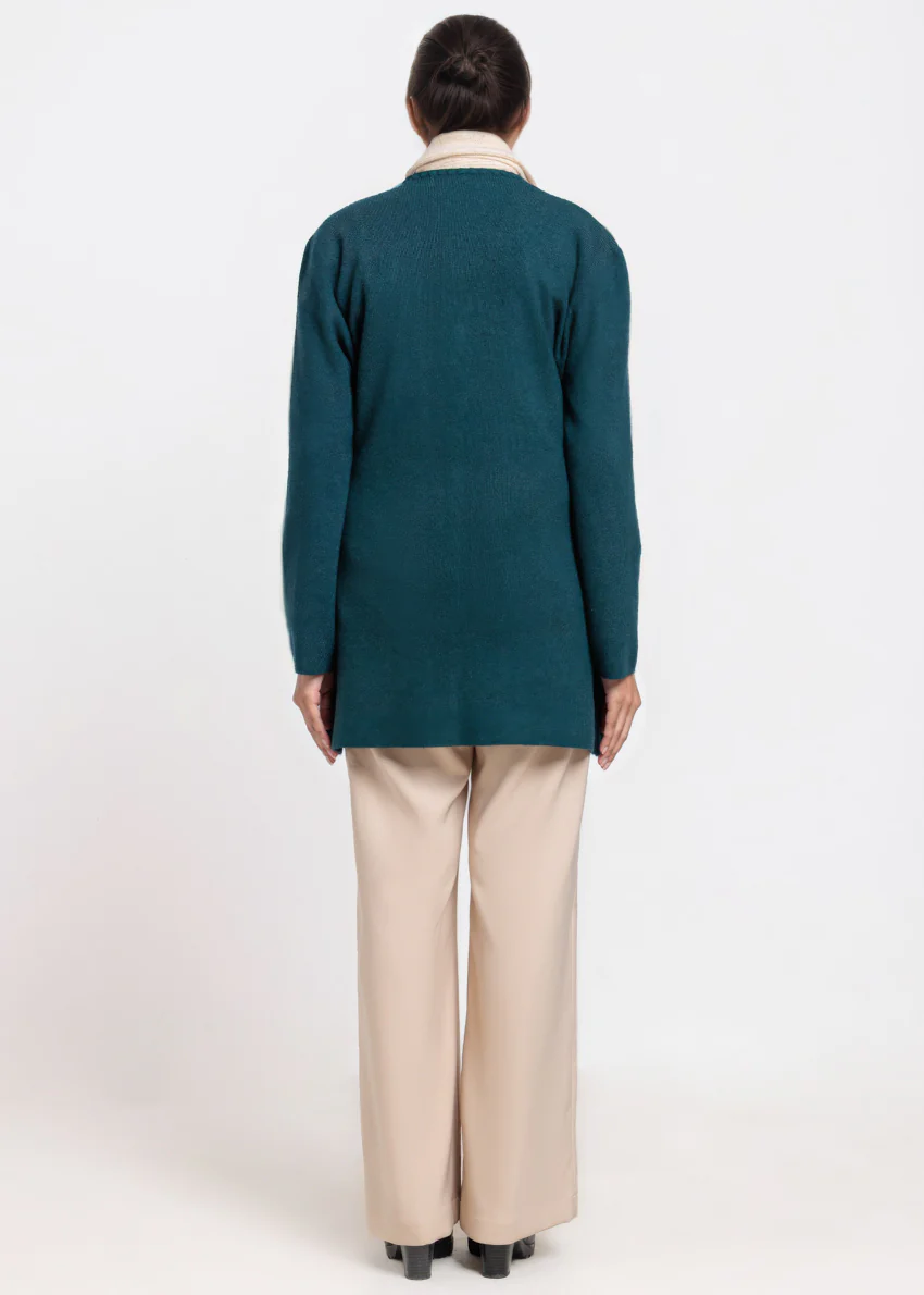 D-Green-V-Cardigan Full Sleeves Sweater (25Y-109-67) - Image 2