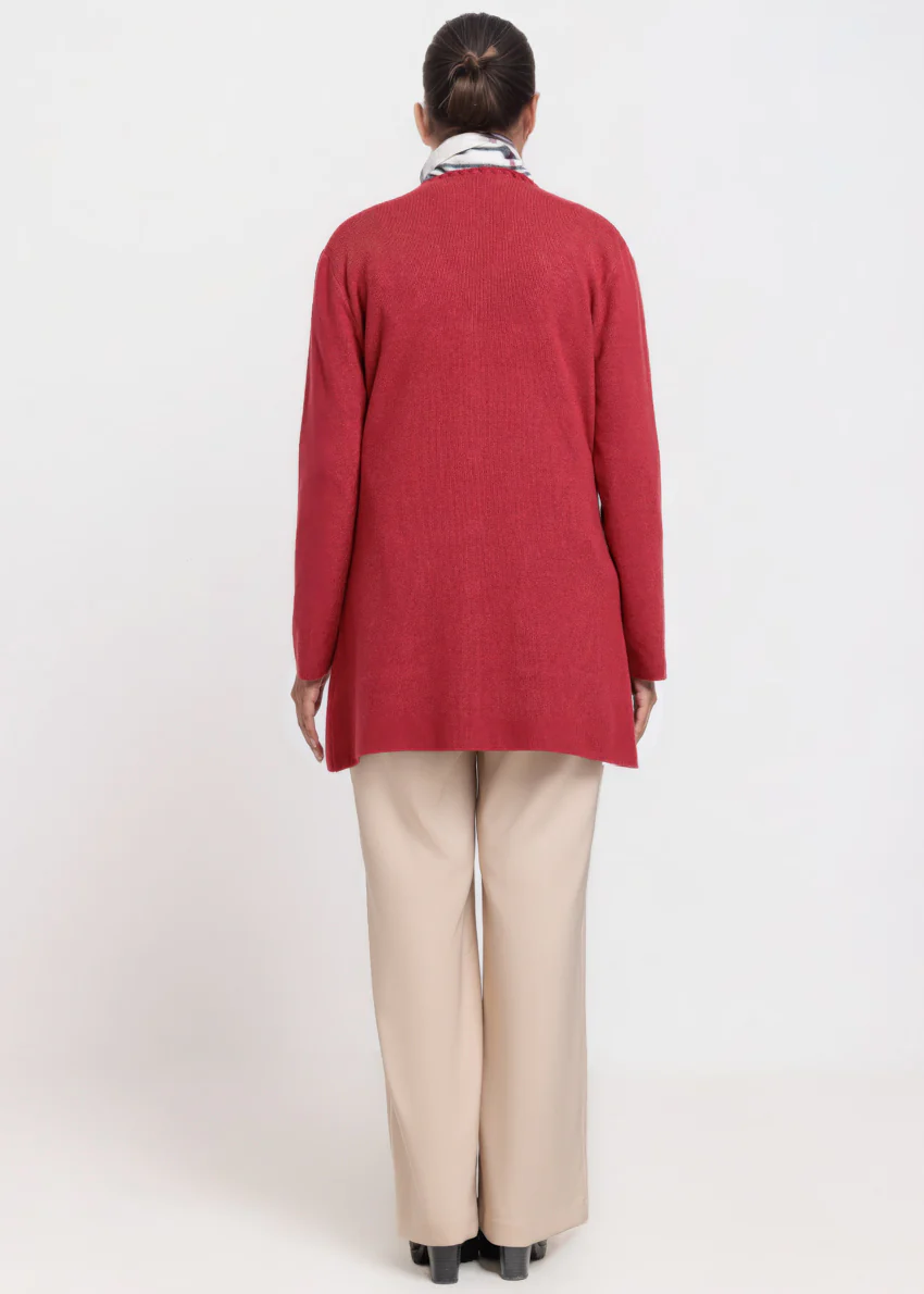 Maroon-V-Cardigan Full Sleeves Sweater (25Y-109-67) - Image 2