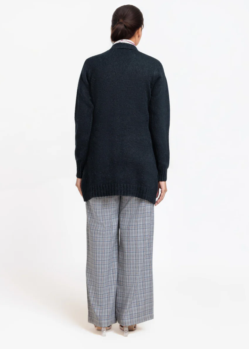 Black-V-Cardigan Full Sleeves Sweater (25Y-110-67) - Image 2