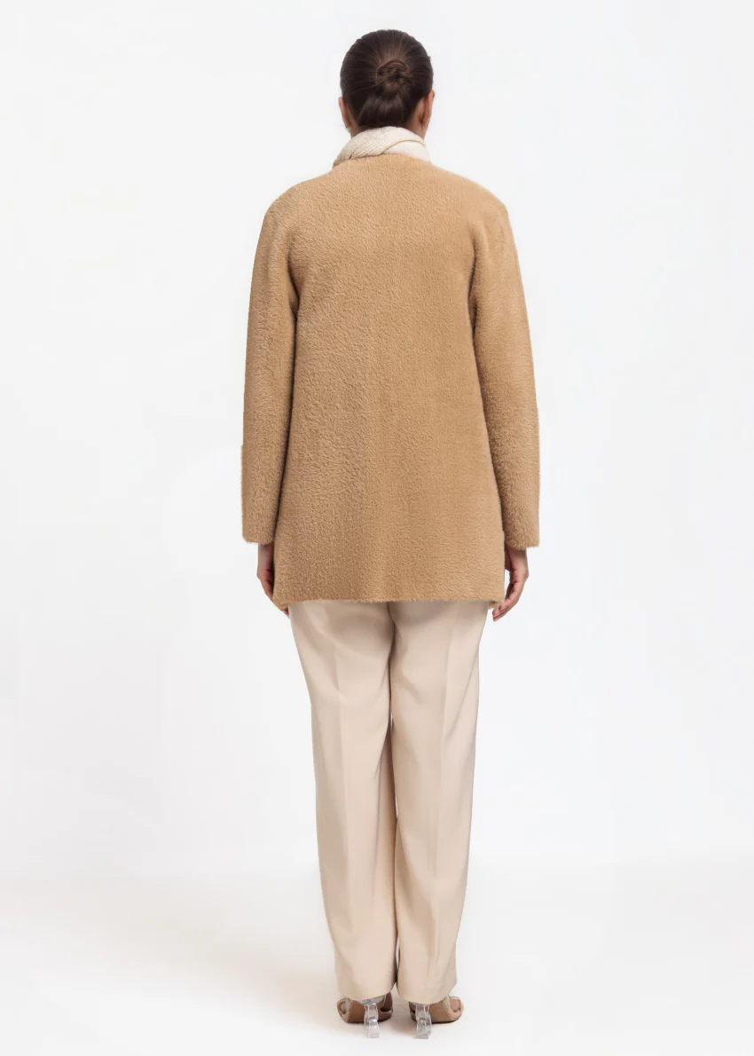 Khaki-Round Neck Full Sleeves Cardigan Sweater (25Y-111-67) - Image 2