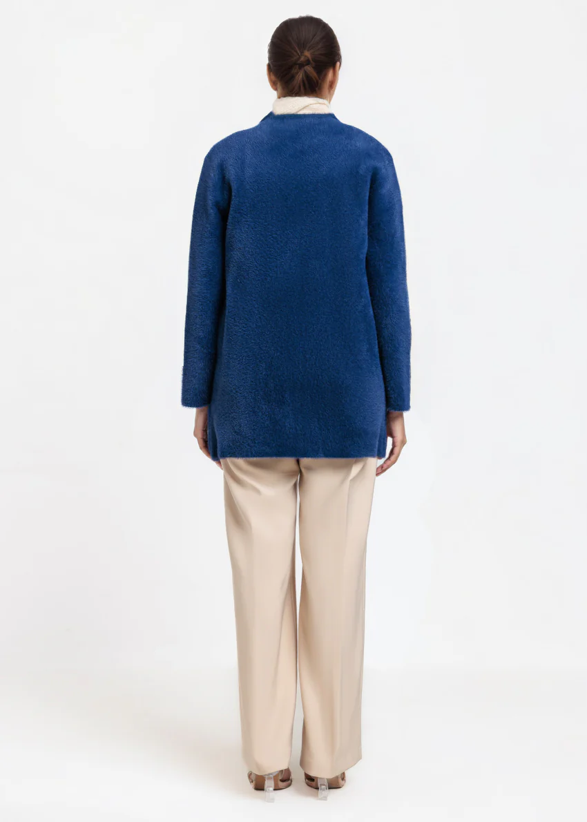 Navy-Round Neck Full Sleeves Cardigan Sweater (25Y-111-67) - Image 2