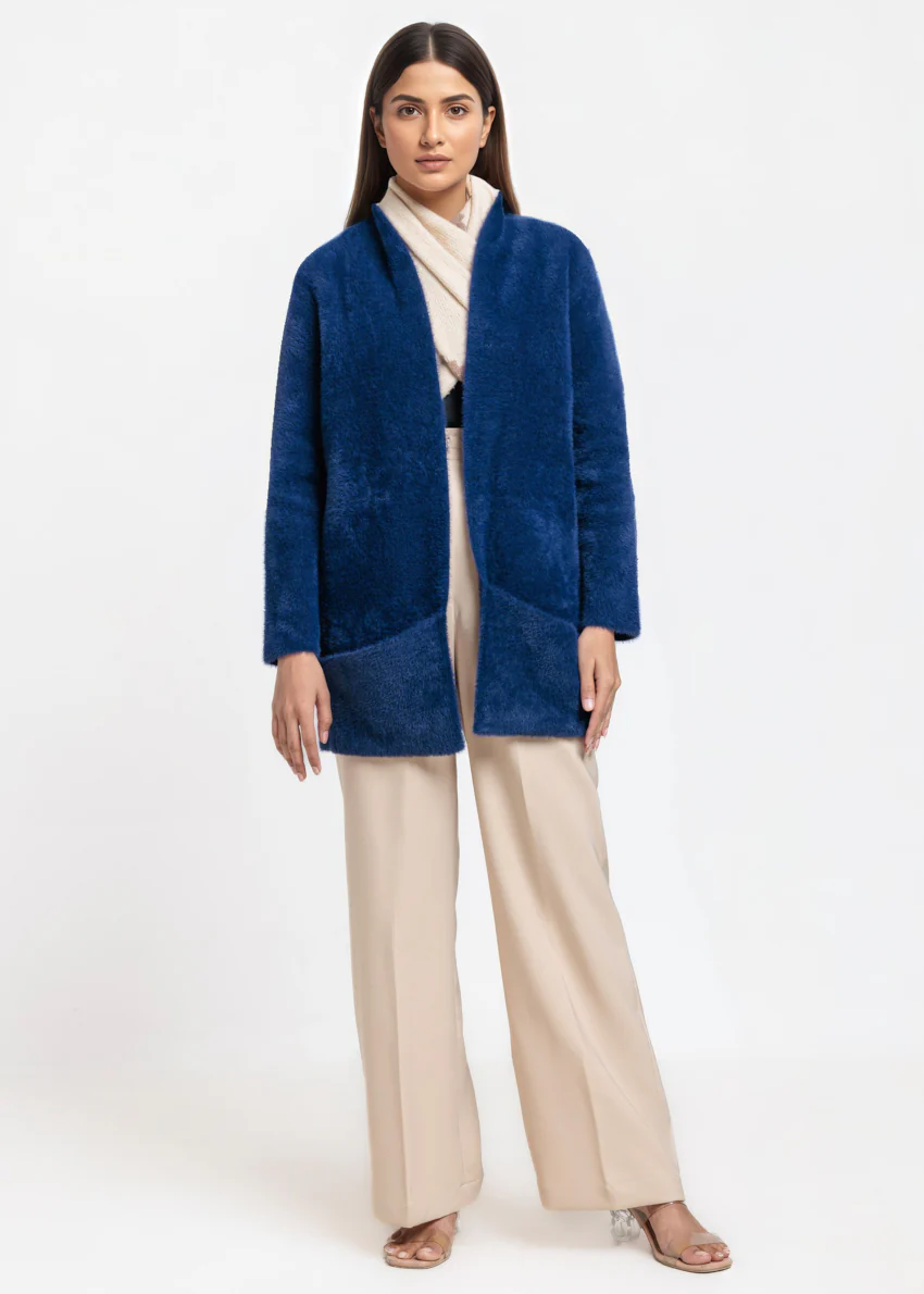 Navy-Round Neck Full Sleeves Cardigan Sweater (25Y-111-67) - Image 3