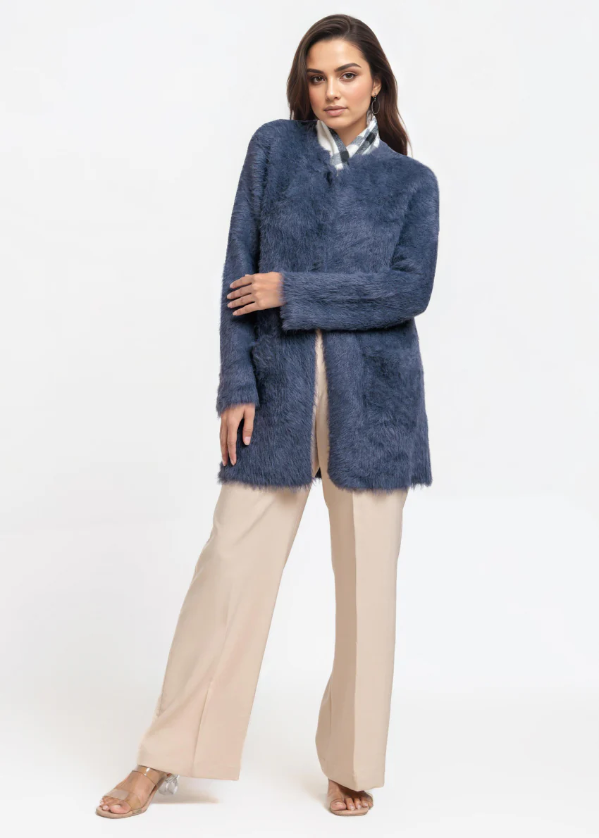 Grey-Round Neck Full Sleeves Cardigan Sweater (25Y-112-67) - Image 5