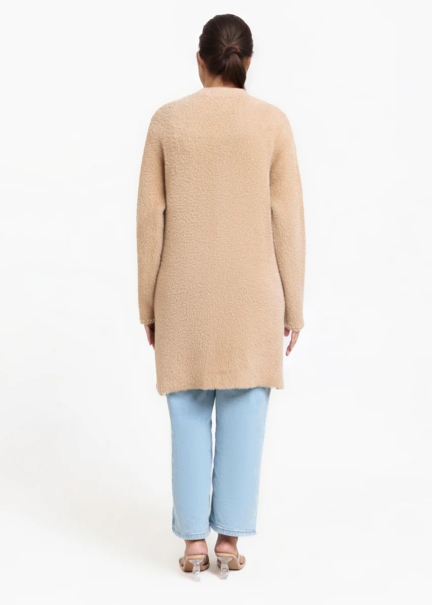 Khaki-V-Cardigan Full Sleeves Sweater (25Y-113-67) - Image 2