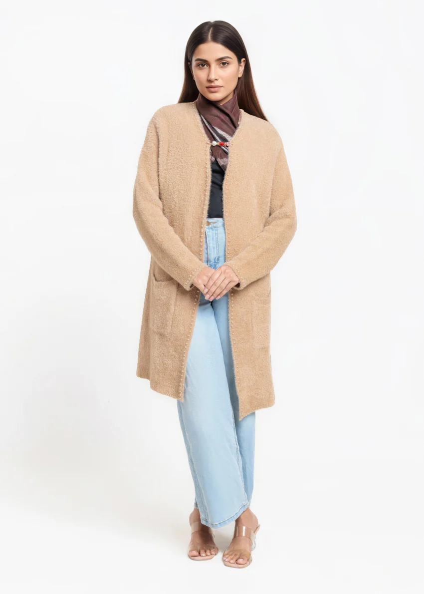 Khaki-V-Cardigan Full Sleeves Sweater (25Y-113-67) - Image 4