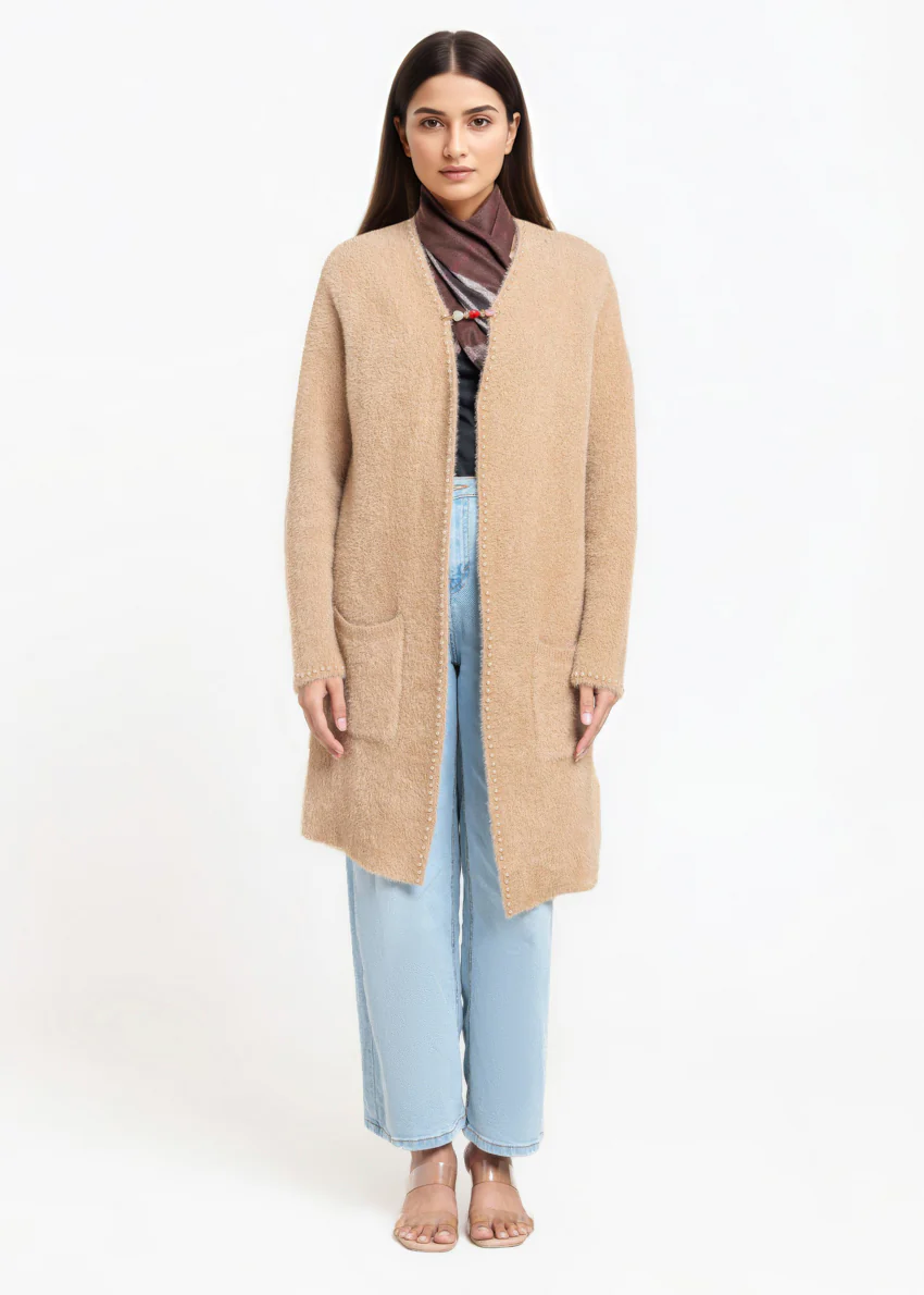 Khaki-V-Cardigan Full Sleeves Sweater (25Y-113-67) - Image 5