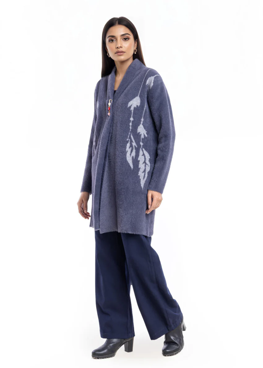 Charcoal-Front Open Full Sleeves Cardigan Sweater (25Y-115-67) - Image 5