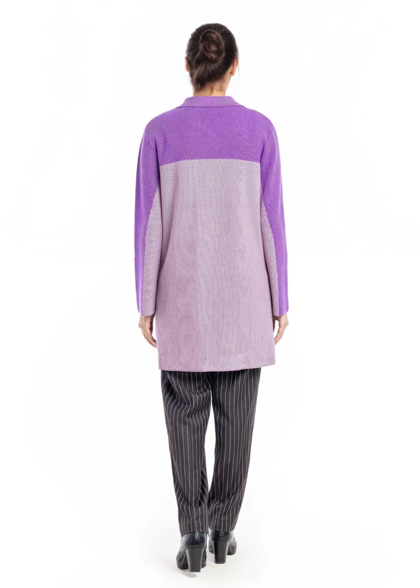 L-Plum-Wing Collar Full Sleeves Cardigan Sweater (25Y-116-67) - Image 2