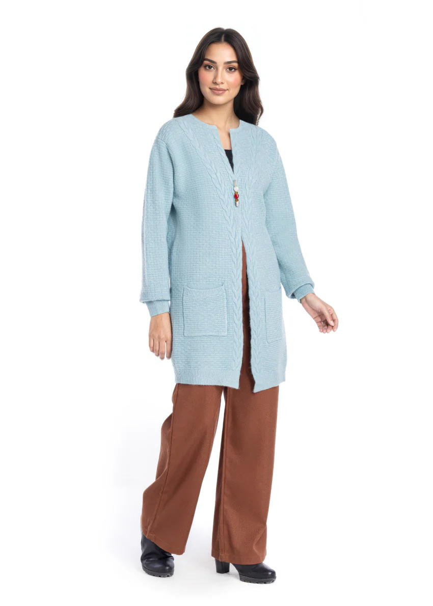 Aqua-Round Neck Cardigan Full Sleeves Sweater (25Y-118-67) - Image 5