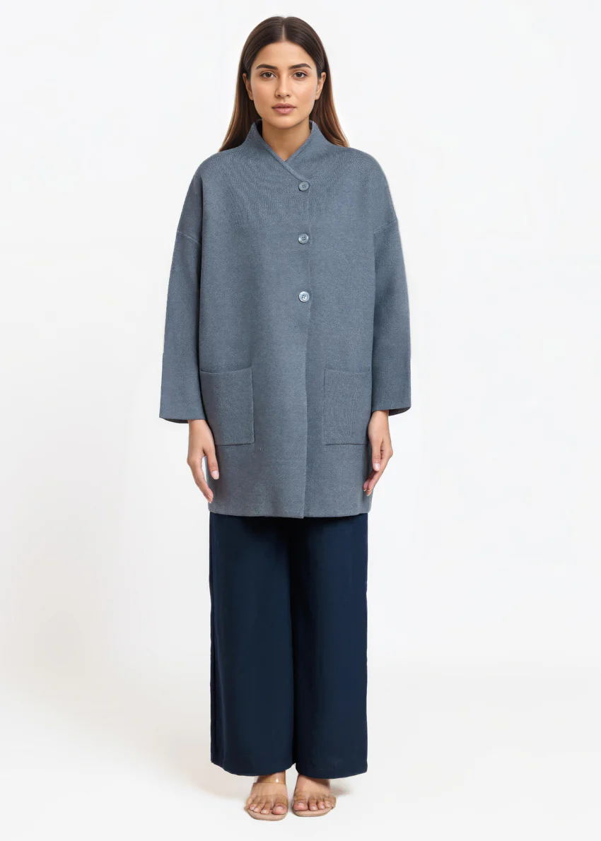 Charcoal-Full Sleeves Cardigan Sweater (25Y-119-67) - Image 4