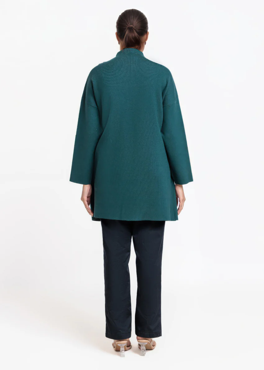 D-Green-Full Sleeves Cardigan Sweater (25Y-119-67) - Image 2