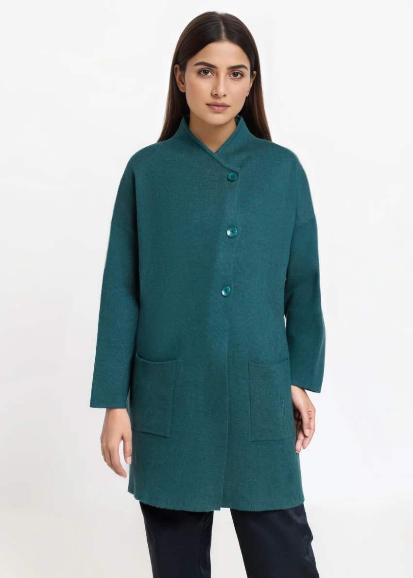 D-Green-Full Sleeves Cardigan Sweater (25Y-119-67) - Image 3