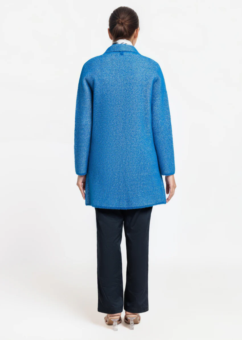 R-Blue-Shawl Collar Full Sleeves Cardigan Sweater (25Y-120-67) - Image 2