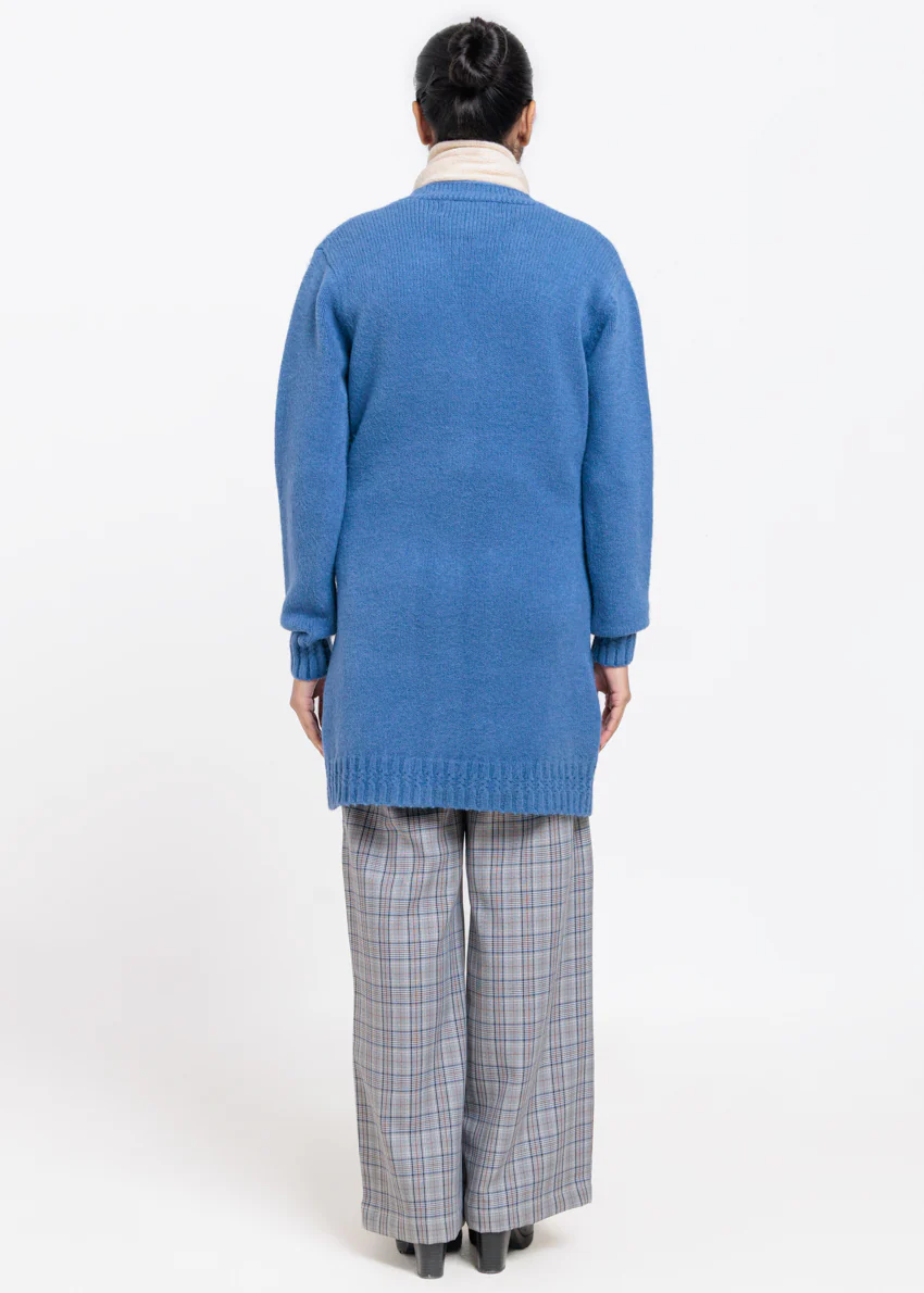 Blue-V-Cardigan Full Sleeves Sweater (25Y-121-67) - Image 2