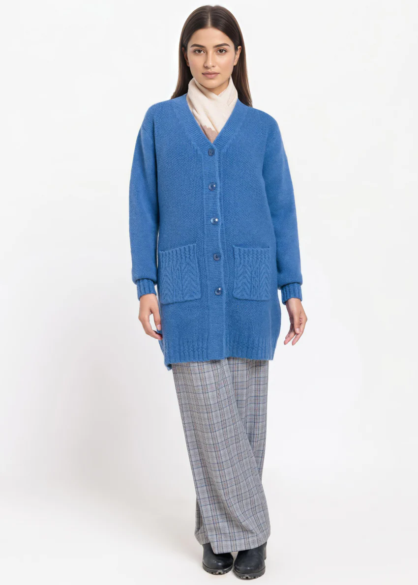 Blue-V-Cardigan Full Sleeves Sweater (25Y-121-67) - Image 5