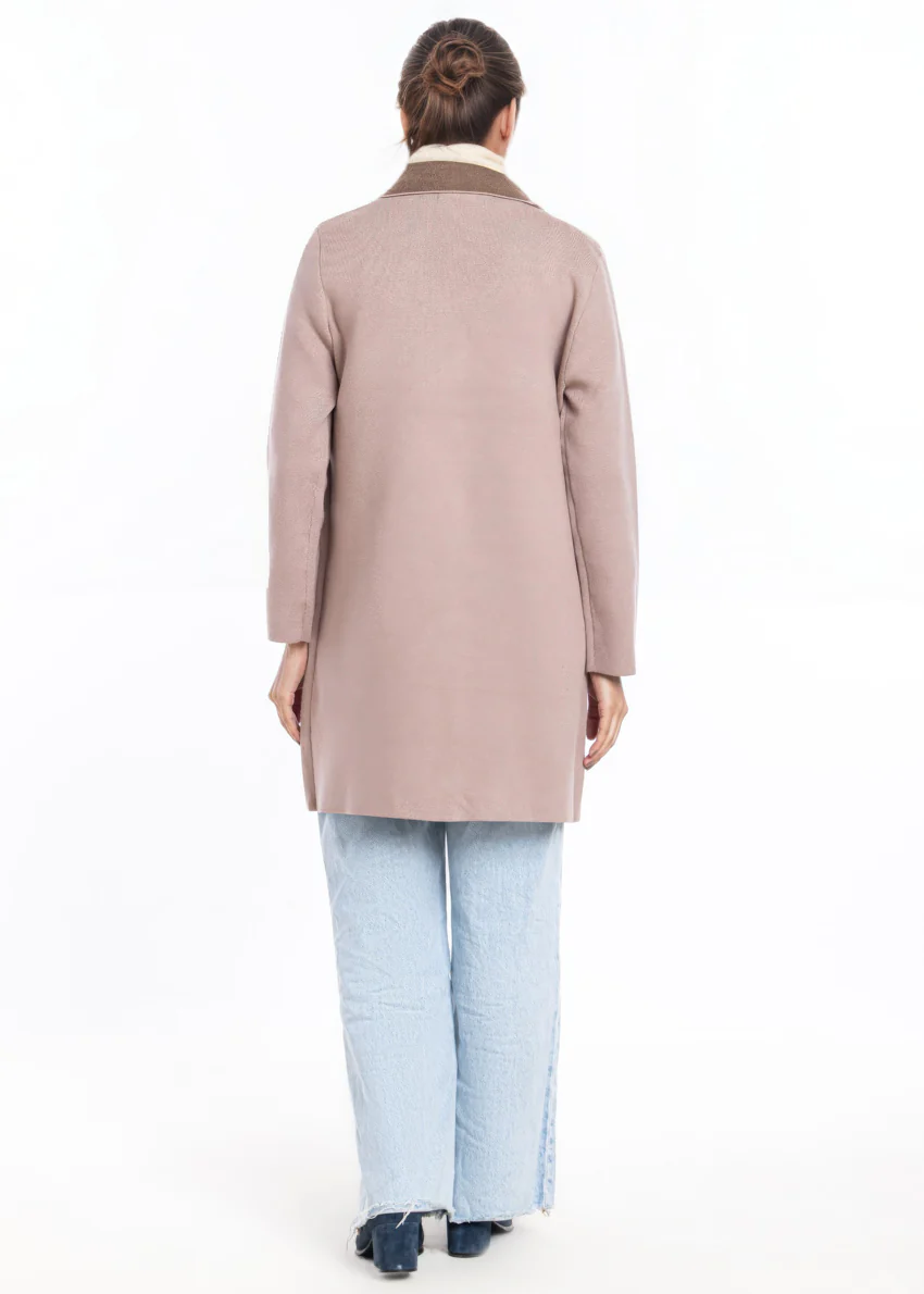 Beige-Wing Collar Full Sleeves Cardigan Sweater (25Y-124-67) - Image 5