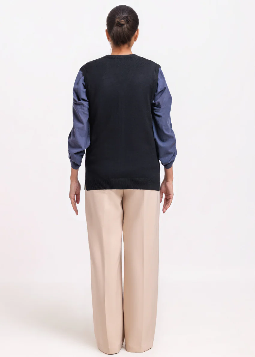 Black-V-Cardigan Sando Sweater (25Y-202-67) - Image 2