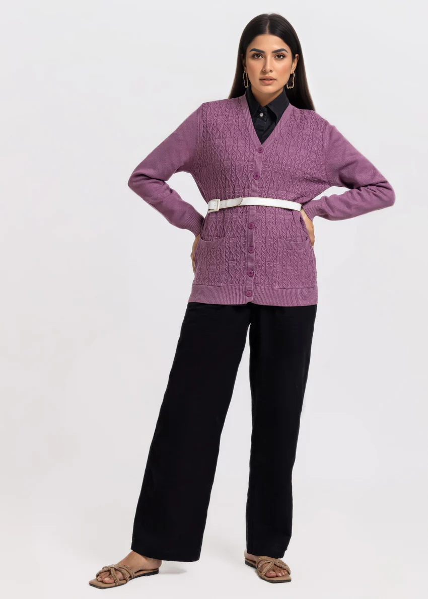 D-Plum-V-Cardigan Full Sleeves Sweater (25Y-203-67) - Image 3
