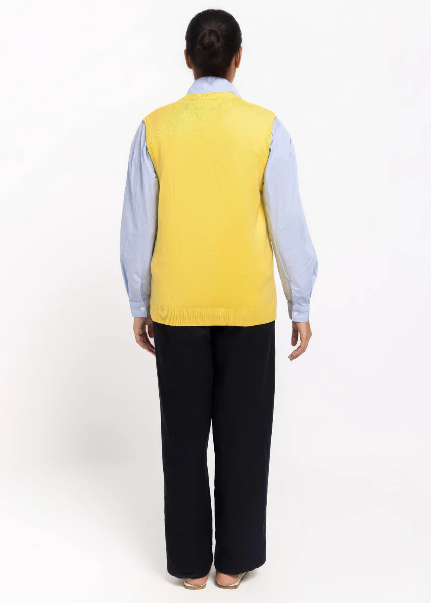 Yellow-V-Cardigan Sando Sweater (25Y-208-67) - Image 2