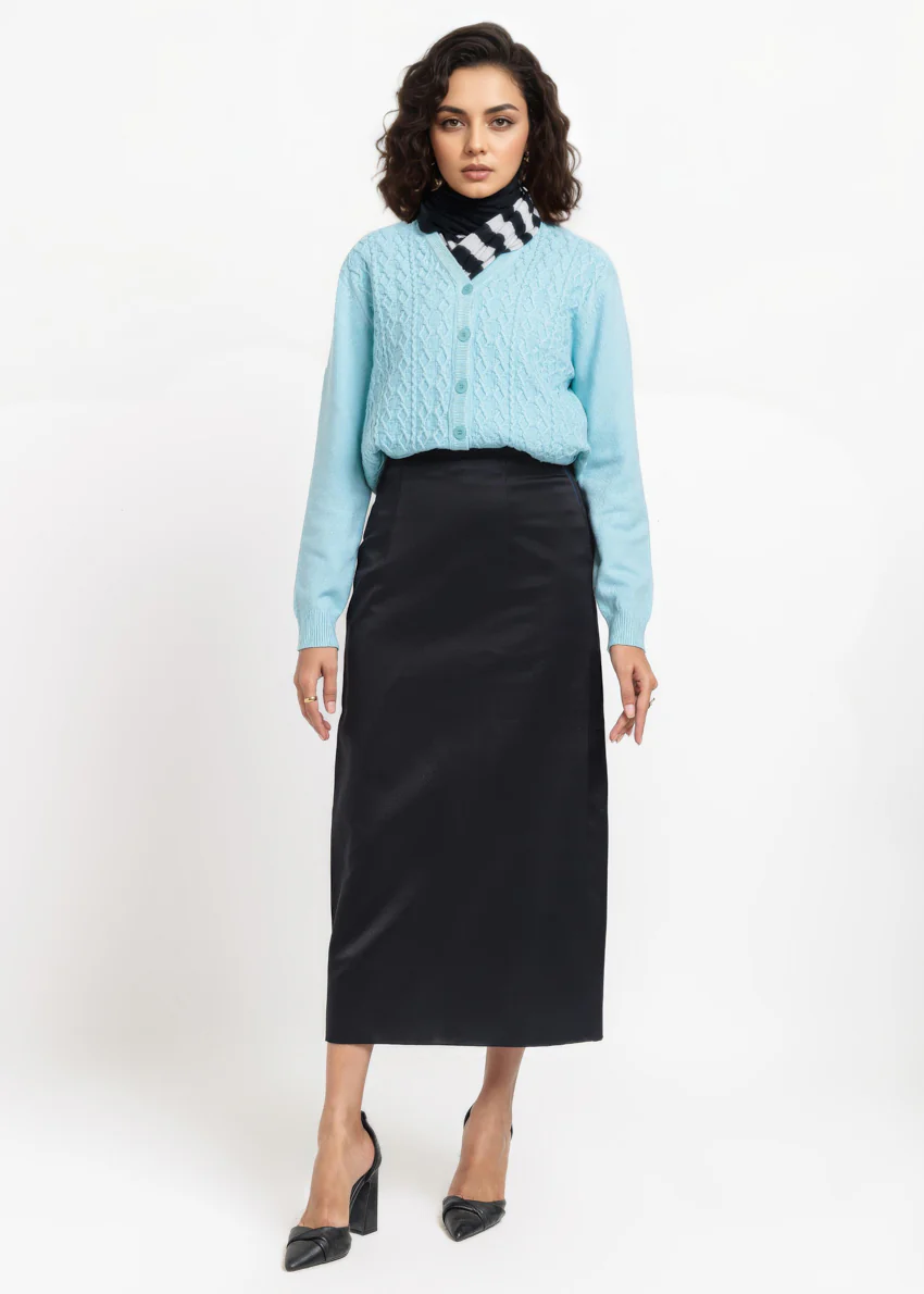 Sky-Blue-V-Cardigan Full Sleeves Sweater (25Y-209-67) - Image 4