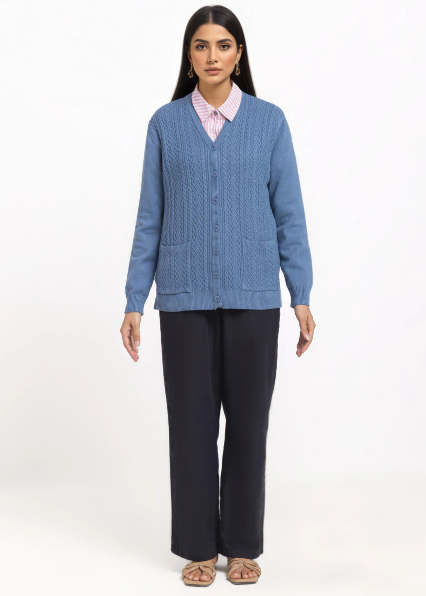 Blue-V-Cardigan Full Sleeves Sweater (25Y-211-67) - Image 4