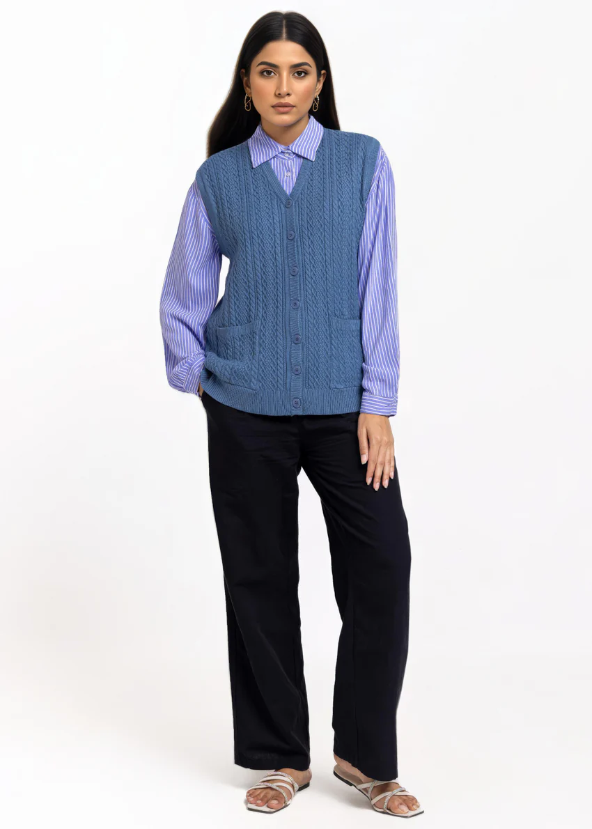 Blue-V-Cardigan Sando Sweater (25Y-212-67) - Image 4