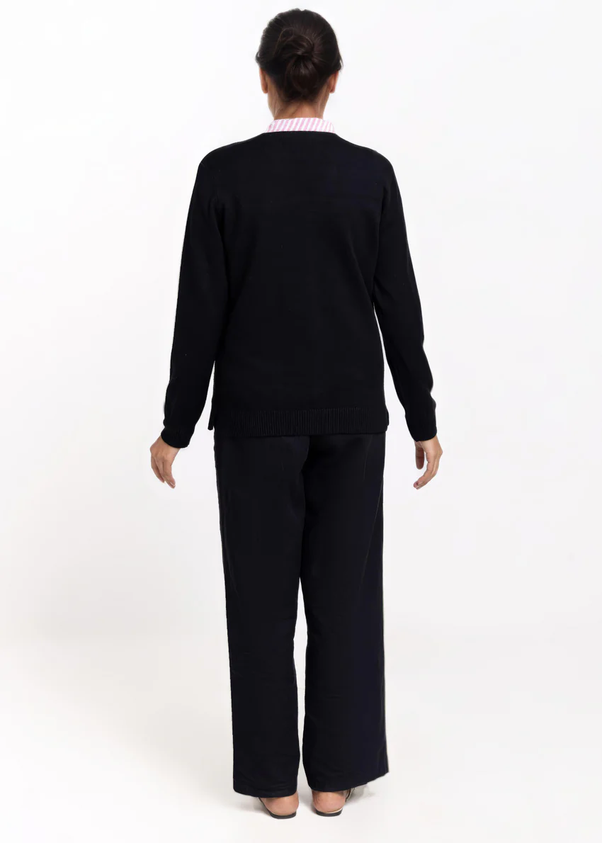 Black-V-Cardigan Full Sleeves Sweater (25Y-213-67) - Image 2