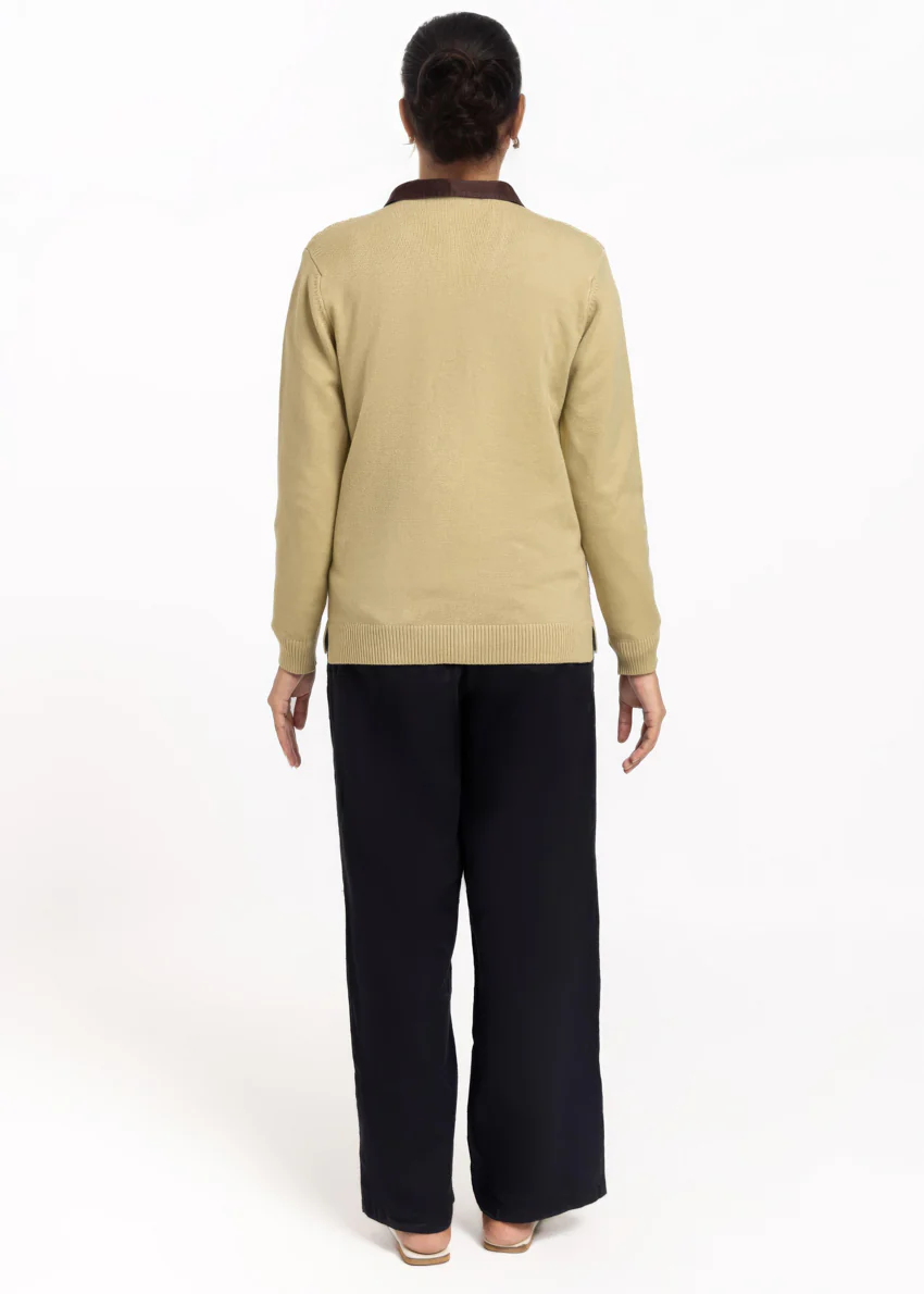 Olive-V-Cardigan Full Sleeves Sweater (25Y-213-67) - Image 2